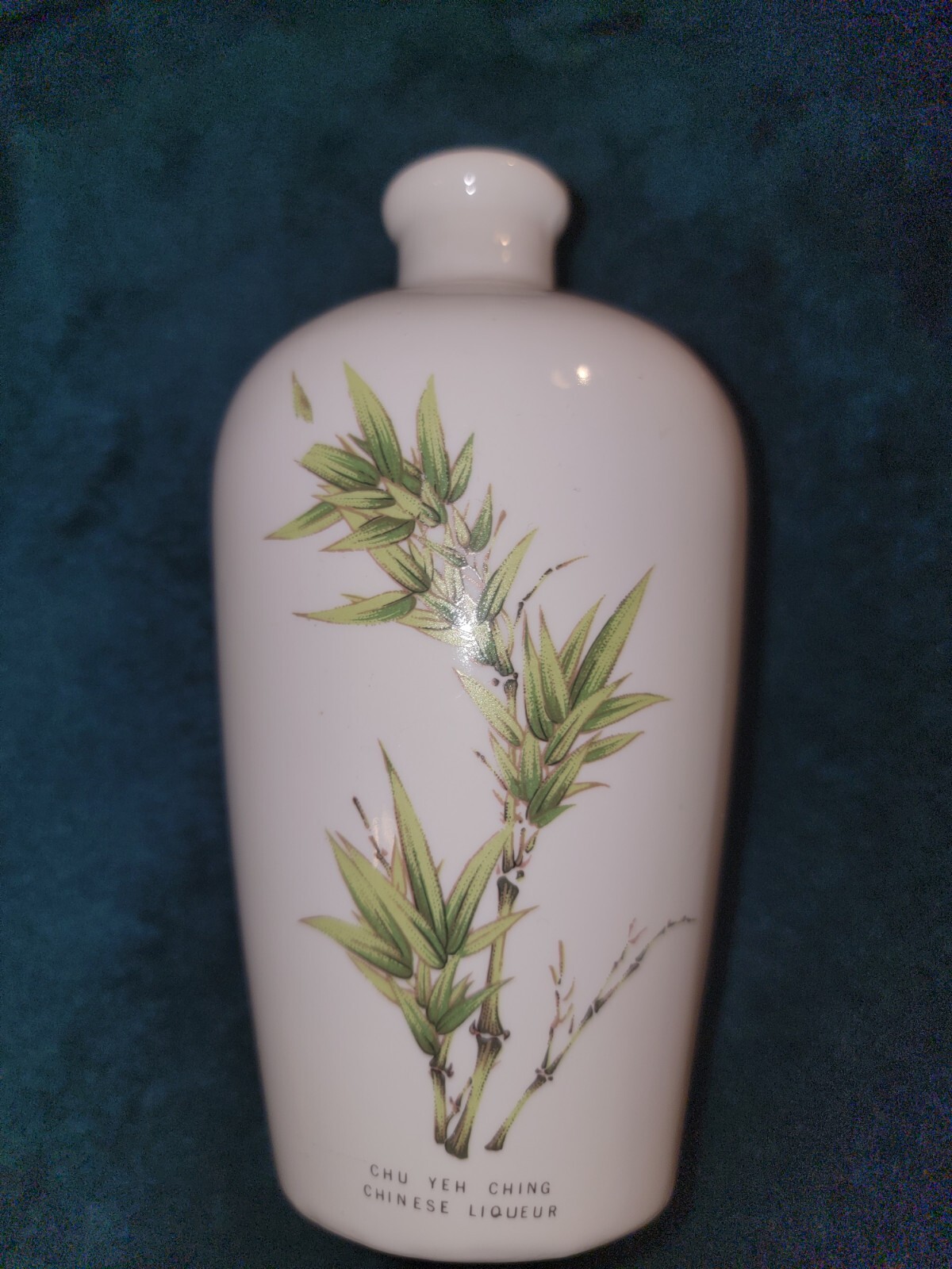 Vintage Chinese Porcelain Chu Yeh Ching Liquor Bottle Empty