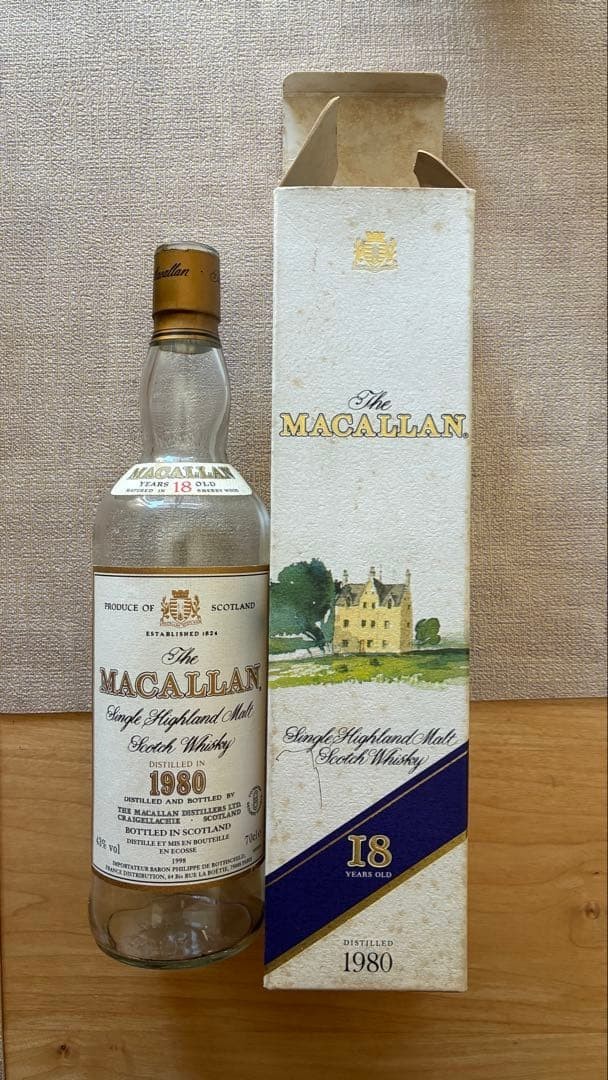 The Macallan 18 Year Old Single Malt Whiskey 1980 Vintage Used From Japan
