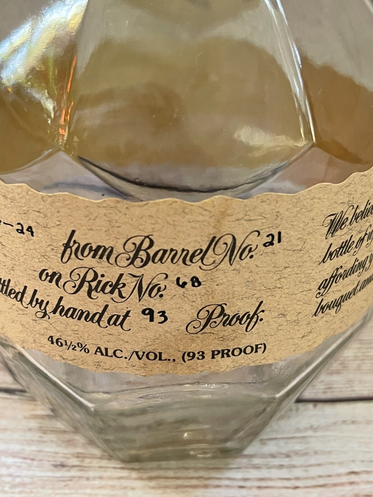 Blanton’s Single Barrel Bourbon Whiskey Empty Bottle 750ml, Cap type is「T」