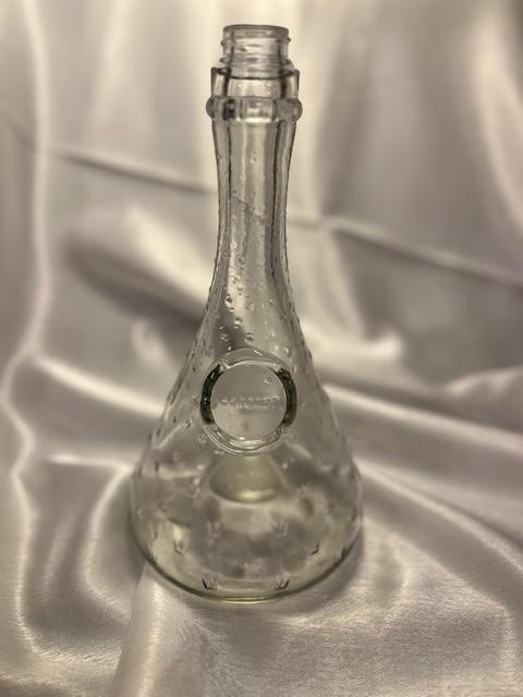 Vintage Coronet Brandy Glass Flask Liquour Bottle with Crowns Design 10 Inches