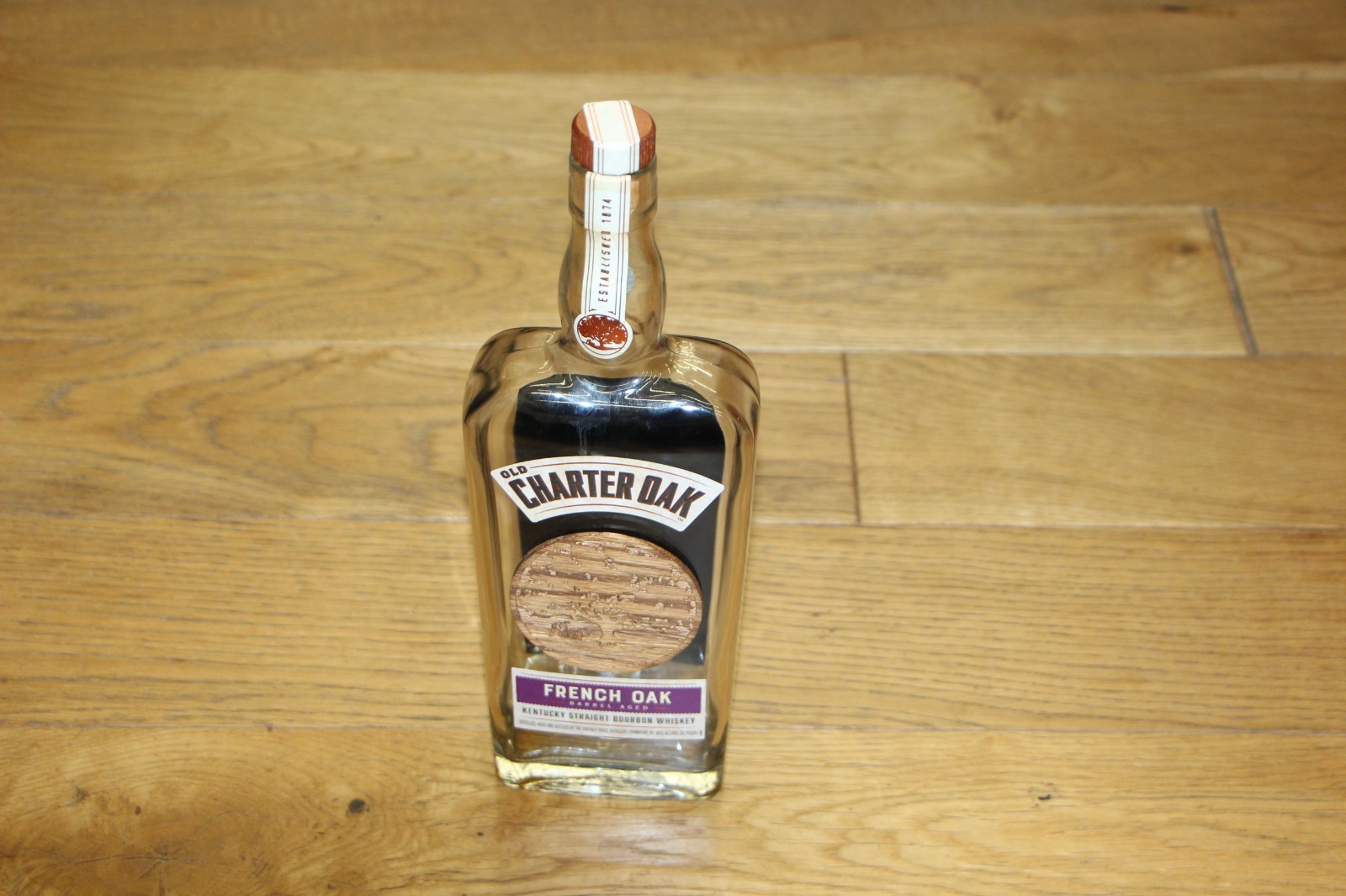 Very Rare Old Charter Oak French Oak Bourbon Whiskey Empty Bottle 2025