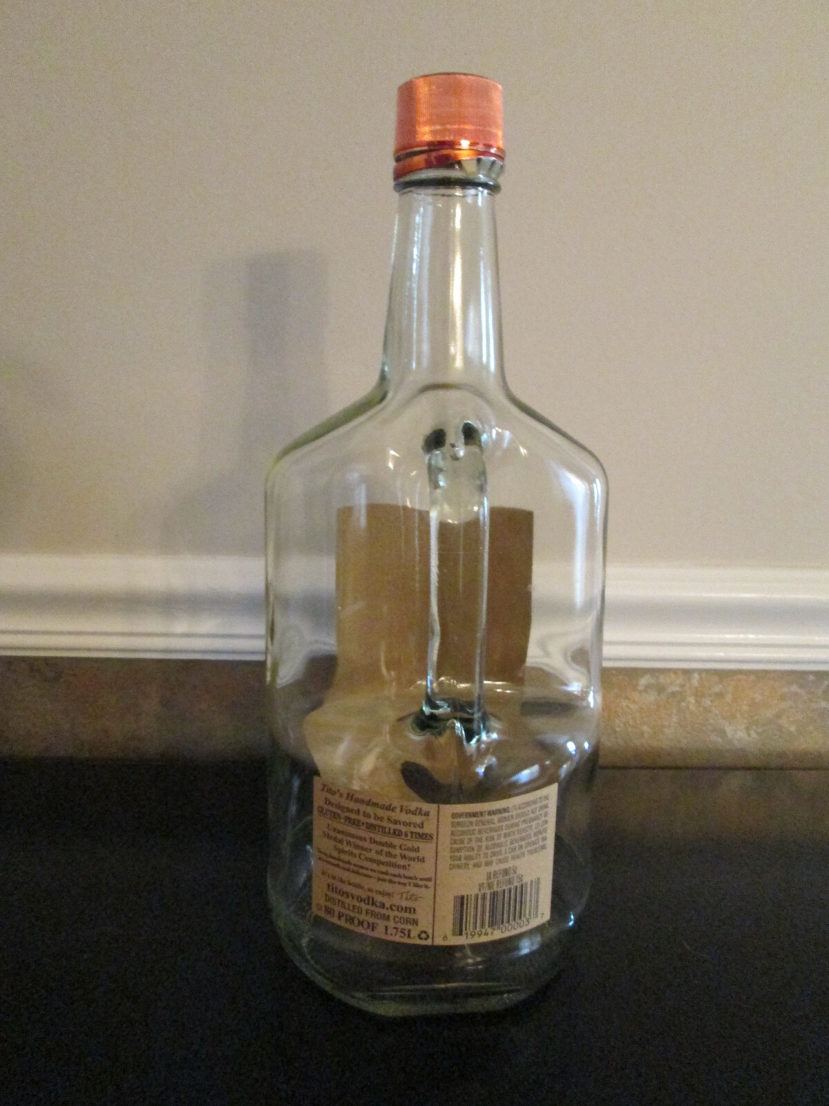 Lot of 3 Empty 1.75 Liter/Half Gallon Tito’s Handmade Vodka Bottles with Caps