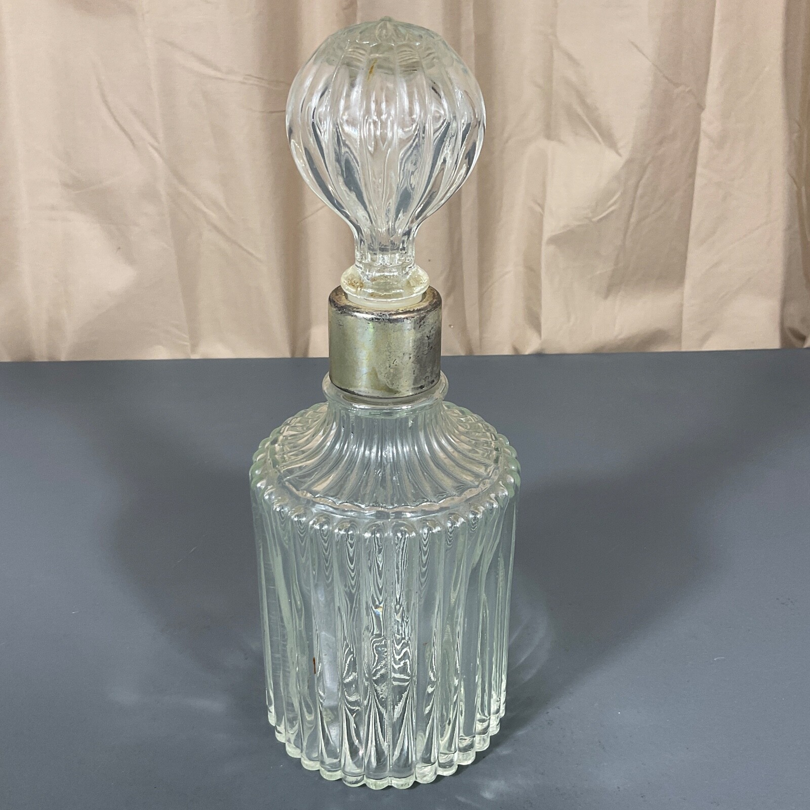 Vintage Liquor Alcohol Bottle Clear Decanter Whiskey Large – Empty – 11 in H