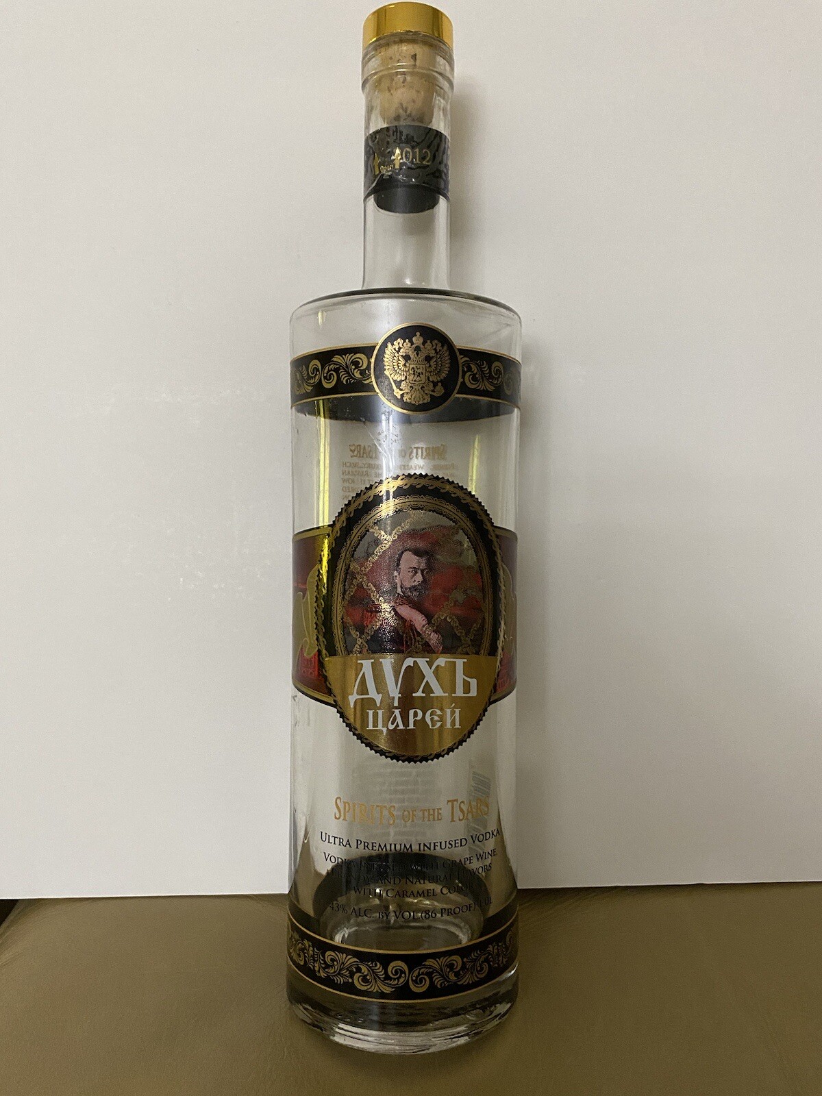 SPIRITS of the TSARS Ultra Premium Infused Vodka 2012 EMPTY BOTTLE 1.0 L