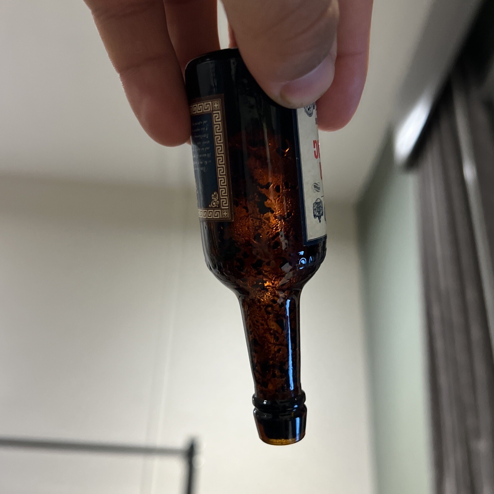 Empty Antique PETER HEERING LIQUEUR Miniature LIQUOR BOTTLE Copenhagen Denmark