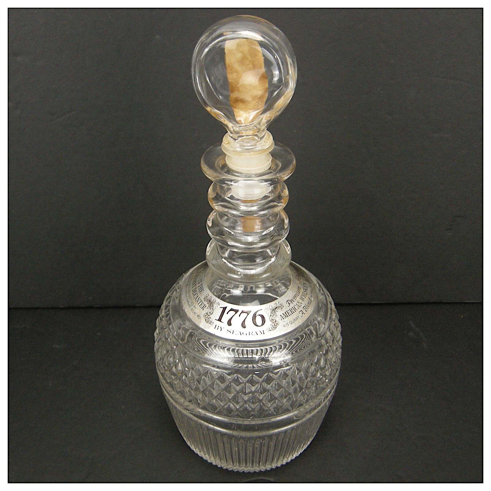 Tiffany & Co Seagram 1776 Decanter Stopper Original Stickers Label