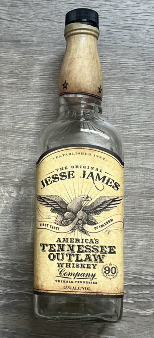 The Original Jesse James America’s Tennessee Outlaw Whiskey – Empty Bottle 750m