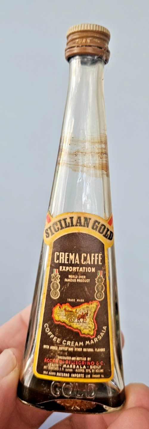Sicilian Gold Crema Caffee Exportation Coffee Cream empty liquor bottle