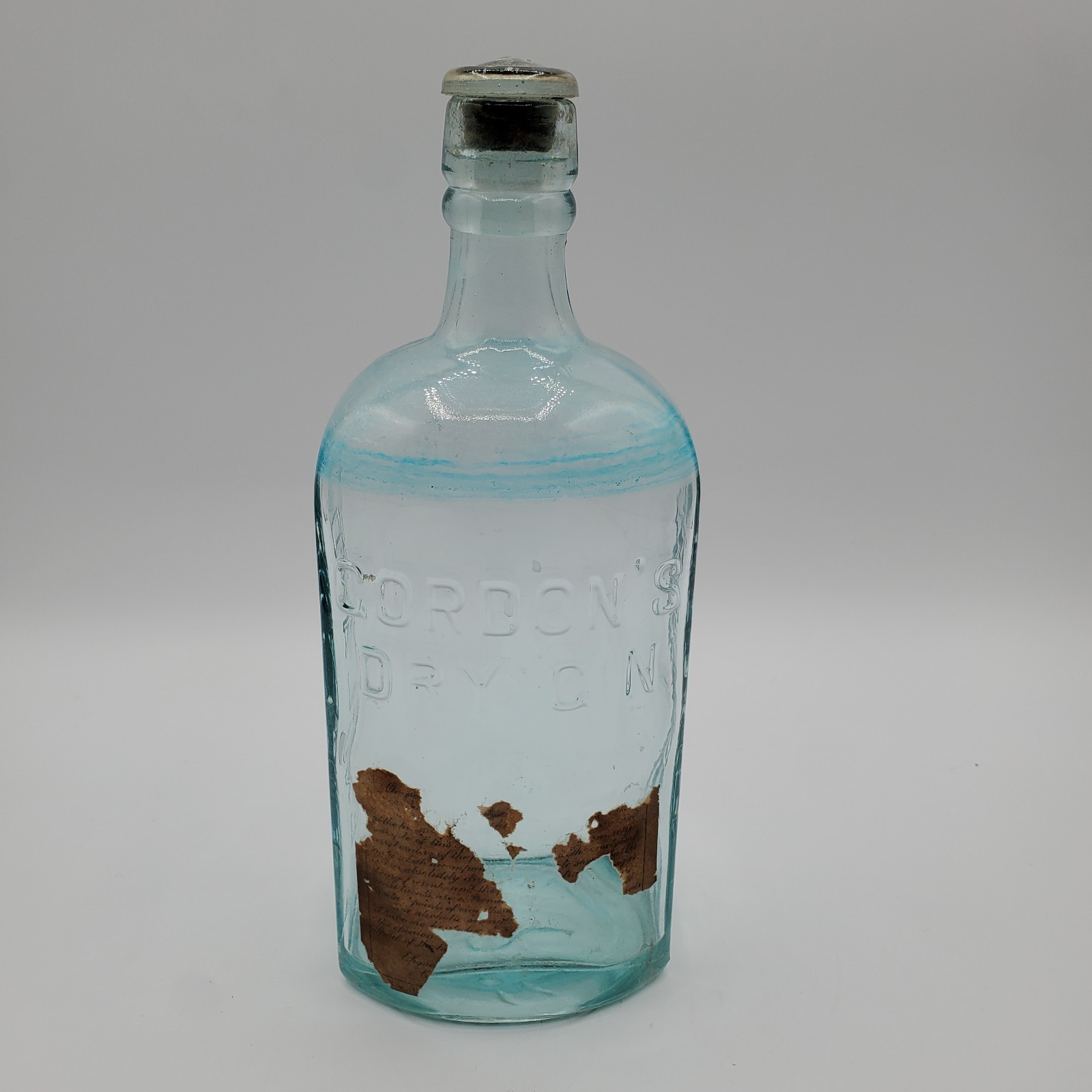 Vintage Gordon’s Dry Gin Bottle with Glass Cork London England 612812 Rare HTF