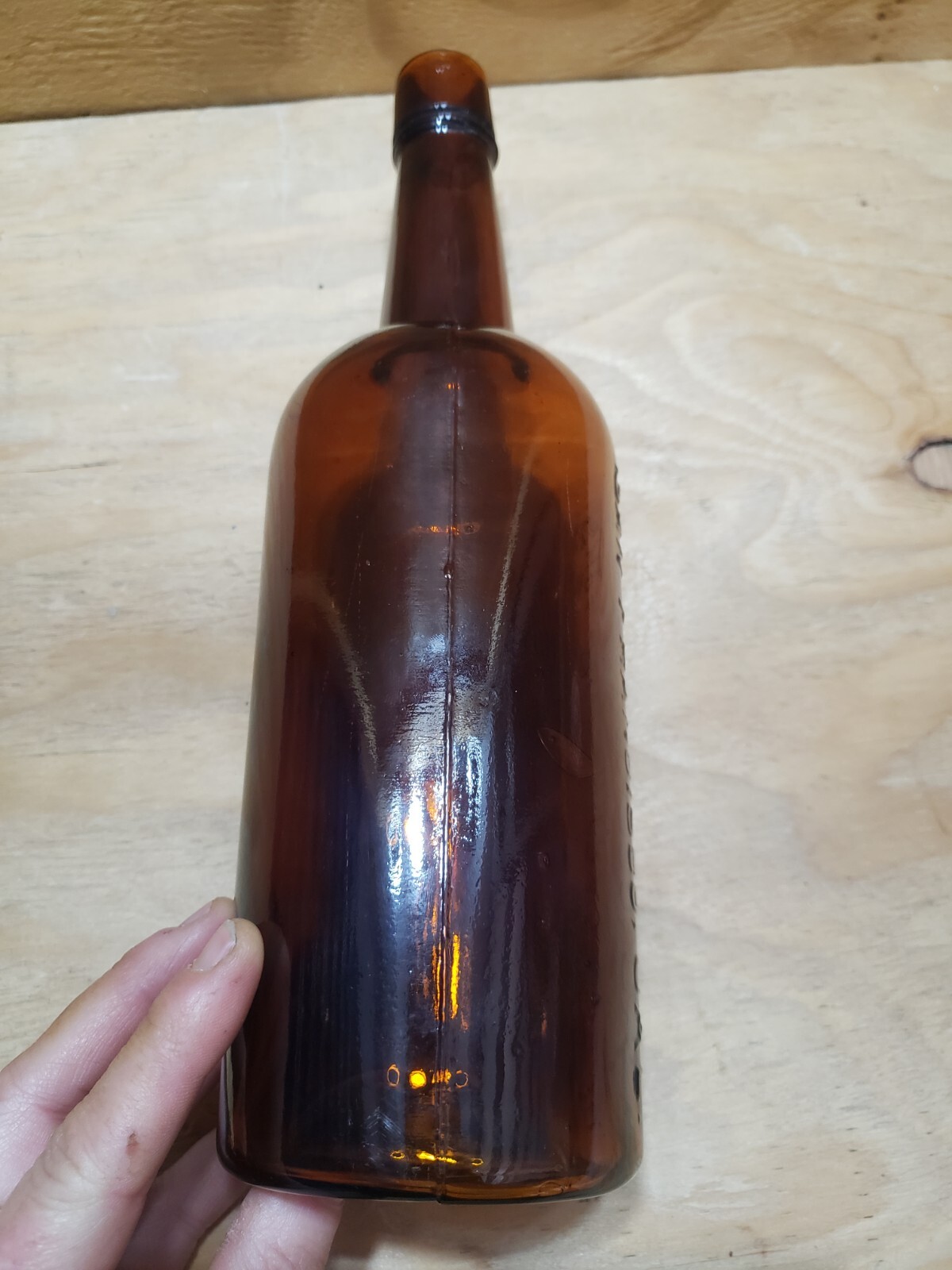 Antique Shea Bogoueraz-Co San Francisco. Cal Dark amber glass bottle 1885-1919
