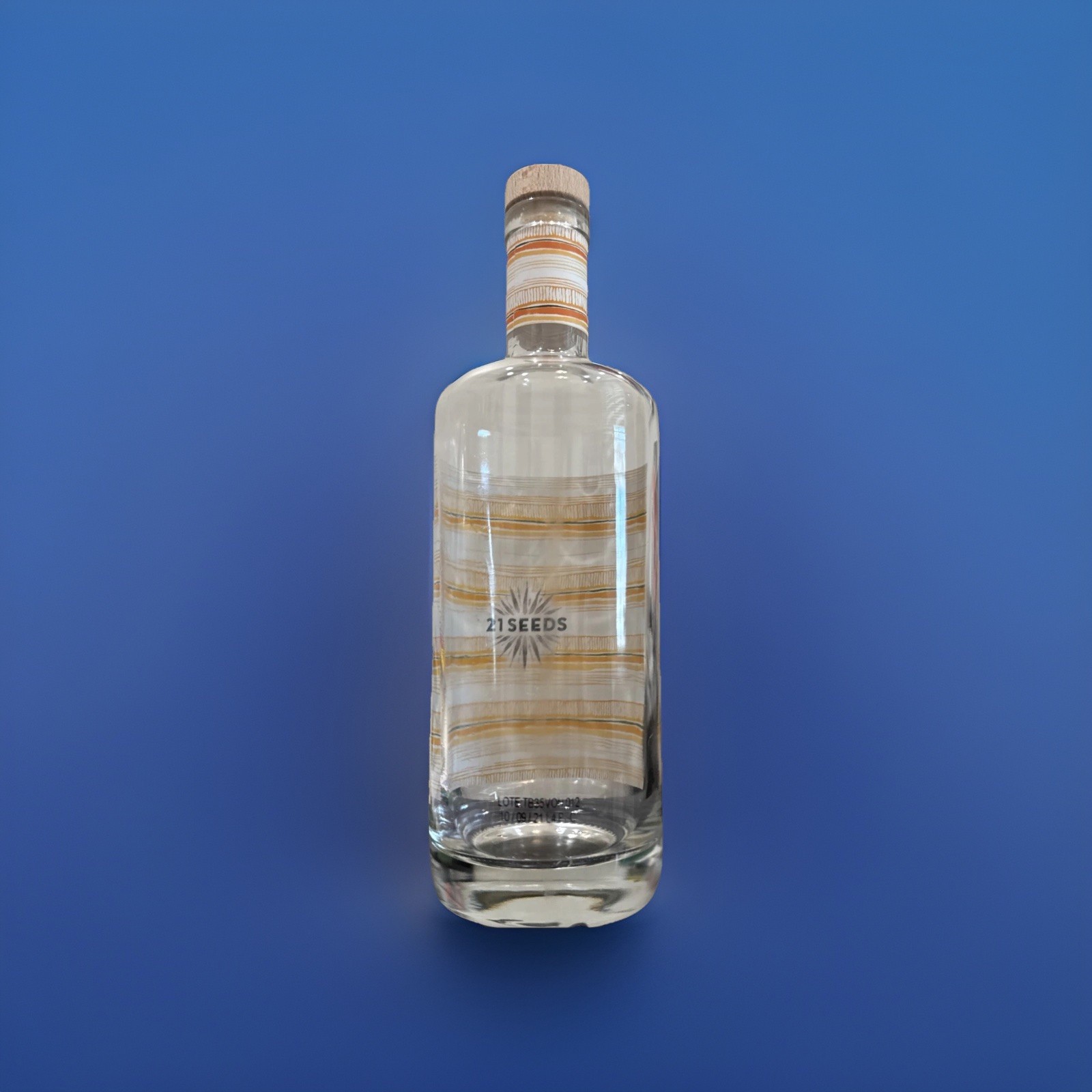 Empty Tequila Bottle 21 Seeds Valencia Orange Label, 750 ml