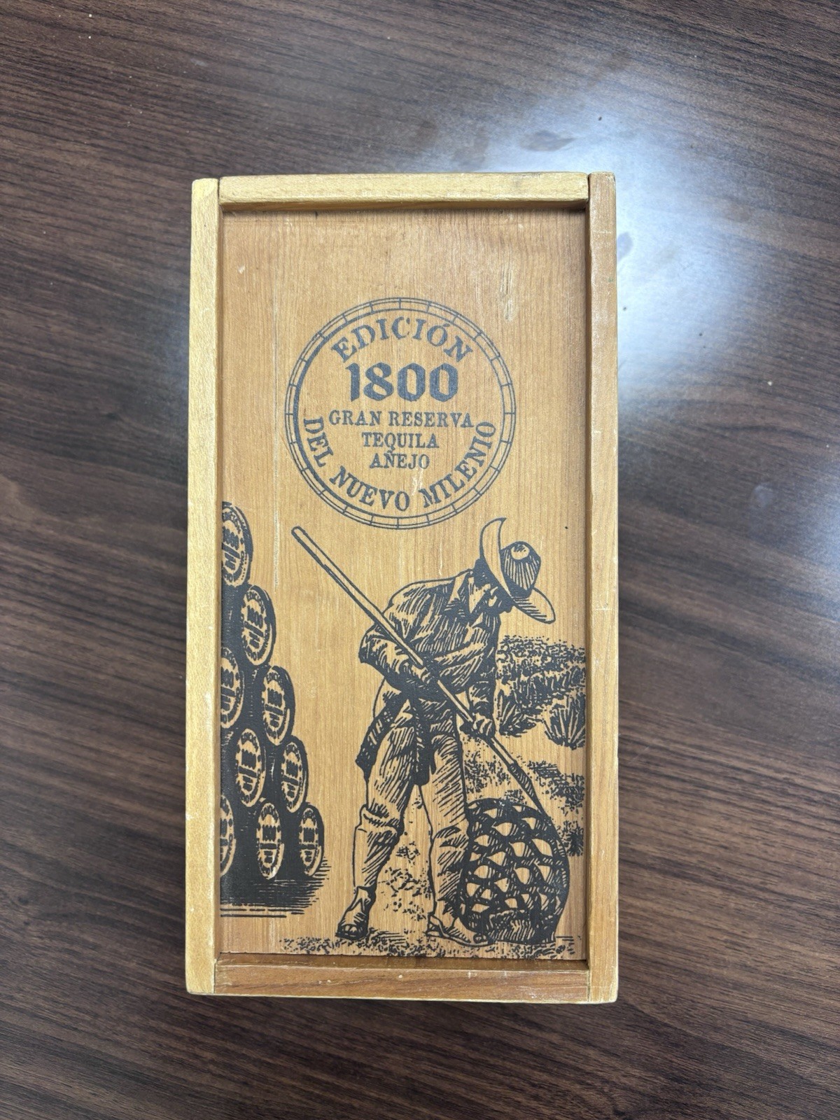 1800 Del Nuevo Milenio Gran Reserva añejo Tequila Collectible Wood Box Only
