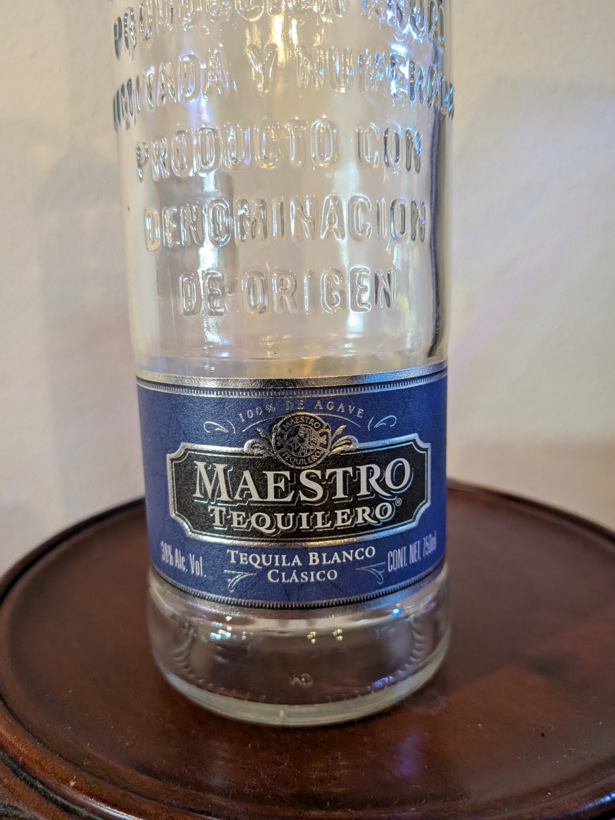Maestro Tequilero Blanco Clasico Empty Bottle 750 ml tequila from Mexico