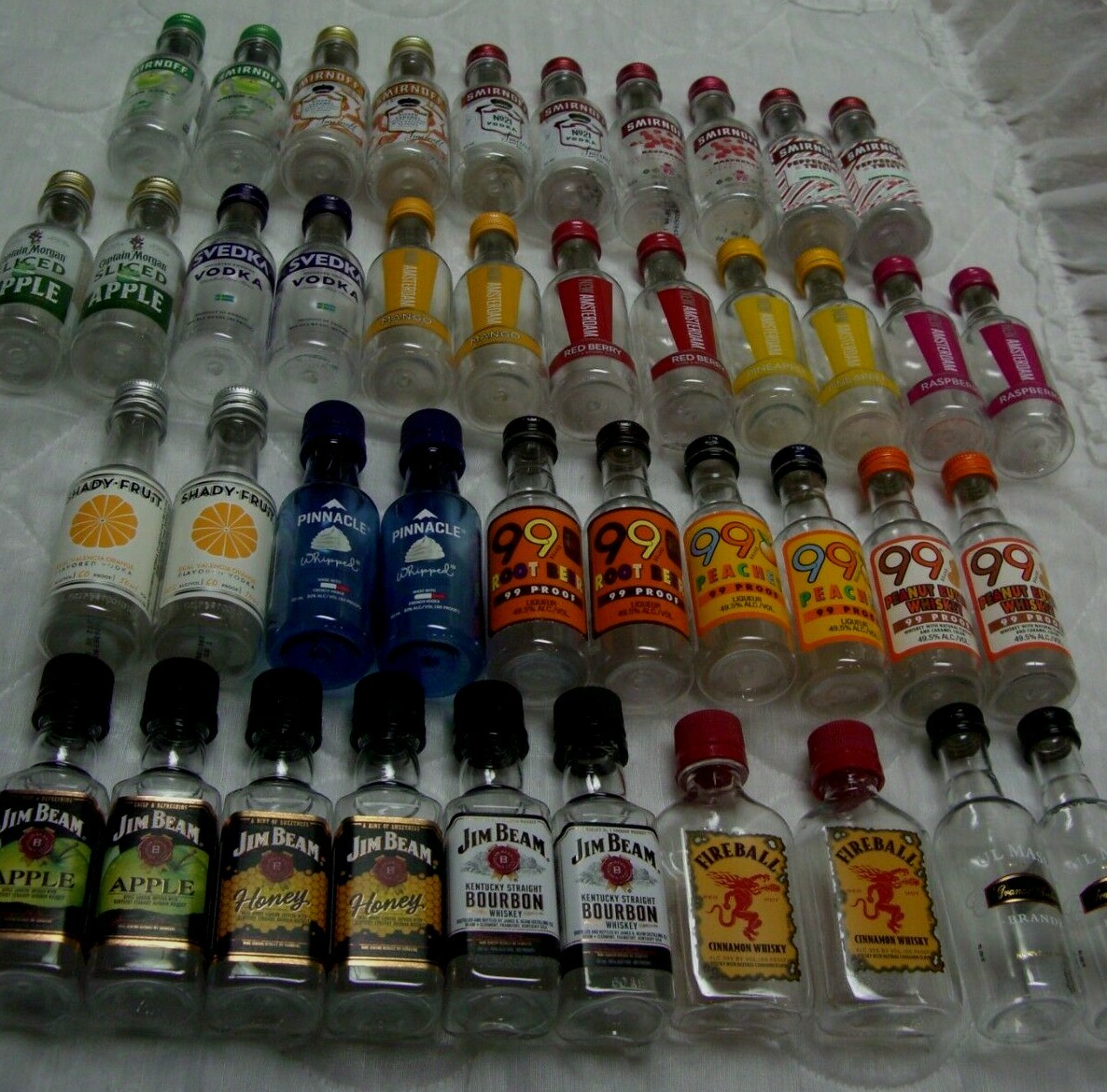 42 Plastic 50 ML Empty Liquor Bottles/21 Pairs/Vodka/Whisky/Liqueur/Brandy/Rum
