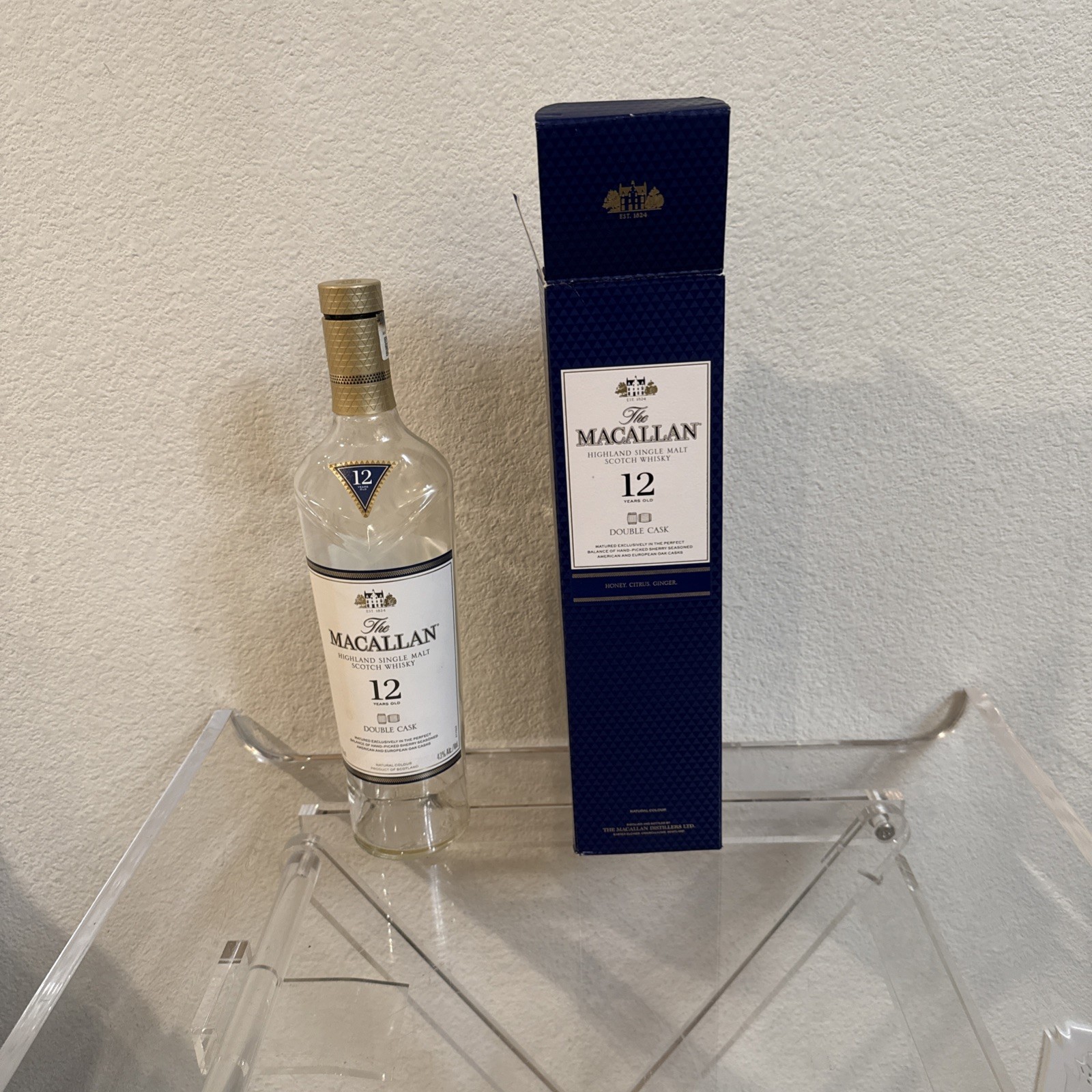 The Macallan 12 Year Double Cask Single Malt Whiskey Empty 750mL Bottle