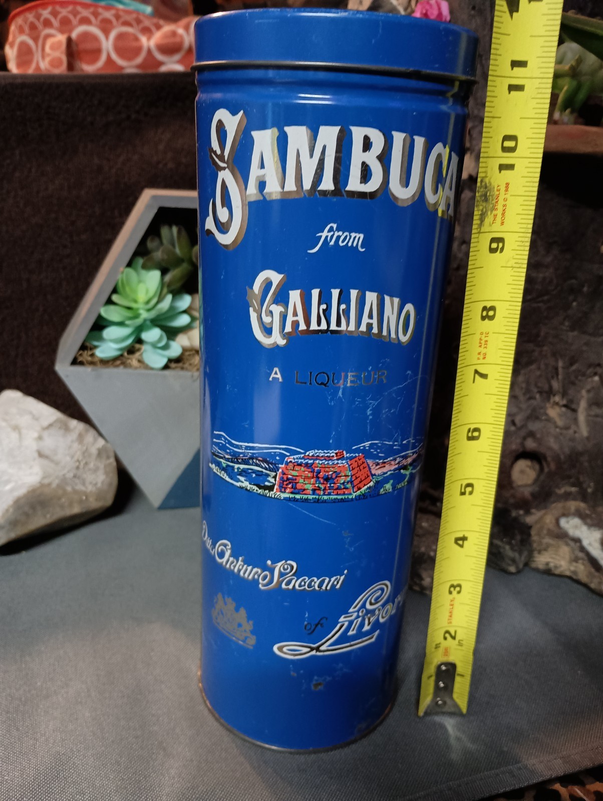 Empty Vintage Sambuca from Galliano Liquor Tin. §