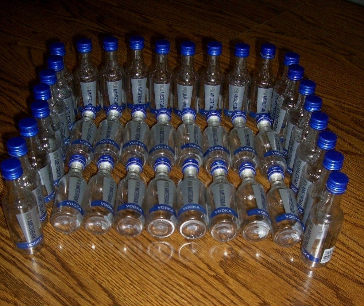 40 New Amsterdam 525 Vodka 50 ML Plastic Bottles/Empty with Lids