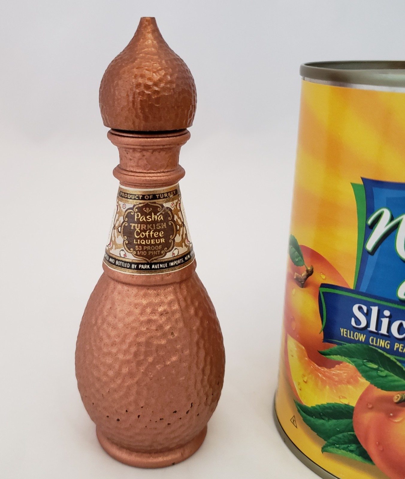 VTG Pasha Turkish Coffee Liqueur MINI Bottle Hammered Copper Look 5″ H