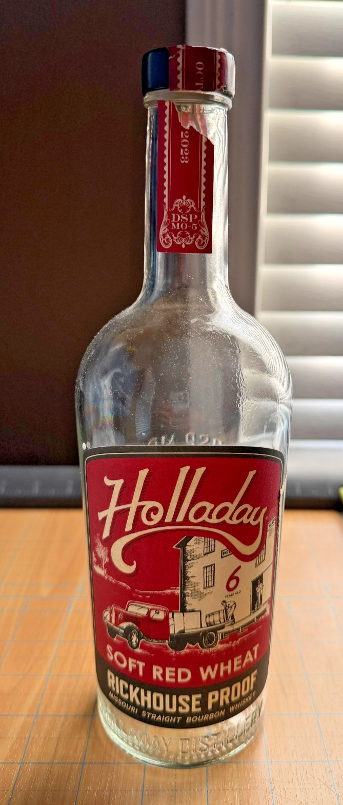 Holladay Soft Red Wheat Rickhouse Proff Bourbon Whiskey Decorative Bottle