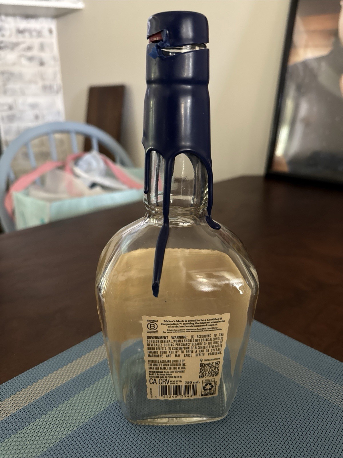 Maker’s Mark Whisky Empty 750 ml Bottle