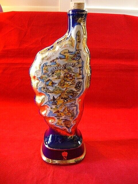 Empty CORSICA BELLA Porcelain Drink Bottle- Napoleon Collectable Limoges, France