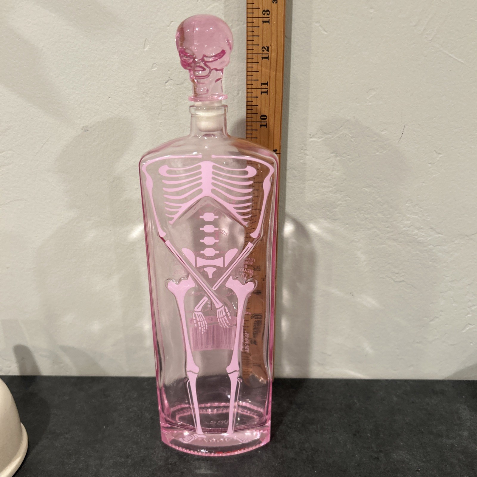 E.T. 51 Rum Skeleton Bottle Pink 750 ml Canada Very Good Condition 13”
