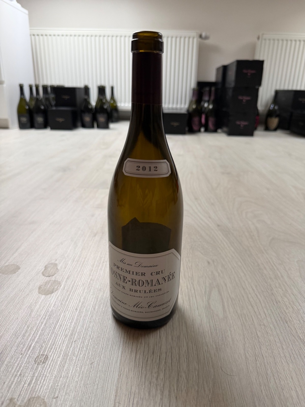 V. Romanée Aux Brulées-D.Méo Camuzet set of 2 empty bottles-vintages 2012, 2015