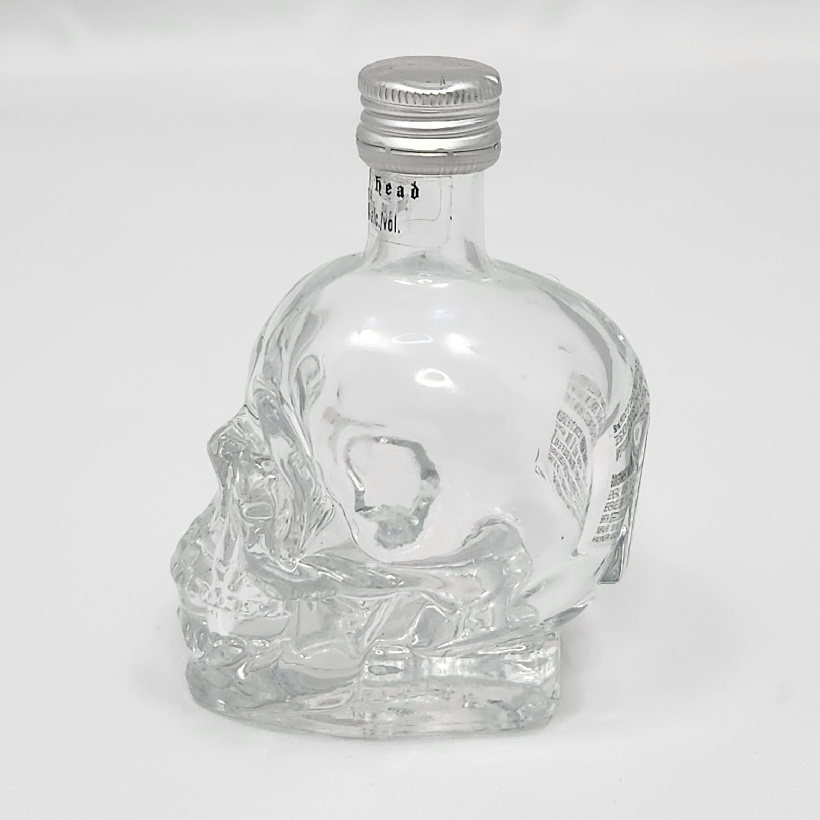 Crystal Head Vodka 50ml Clear Glass Skull Mini Empty Bottle with Cap 3.5″ Tall
