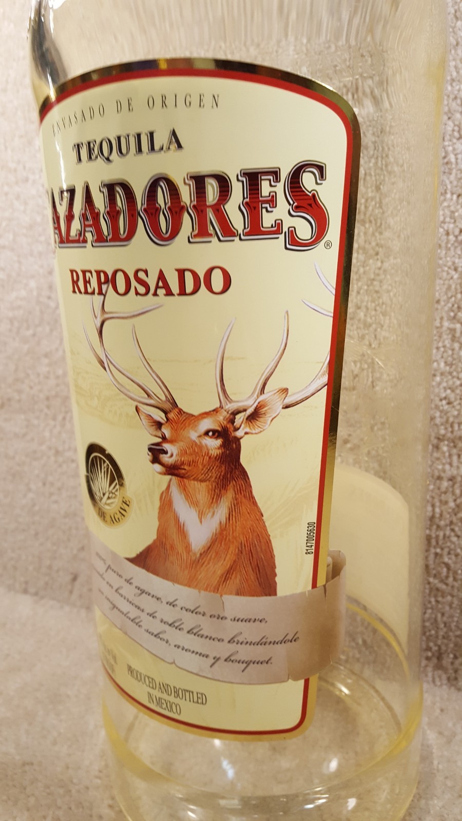 24 Inch Tall Cazadores Tequila Reposado Dummy Display Promo Plastic Bottle