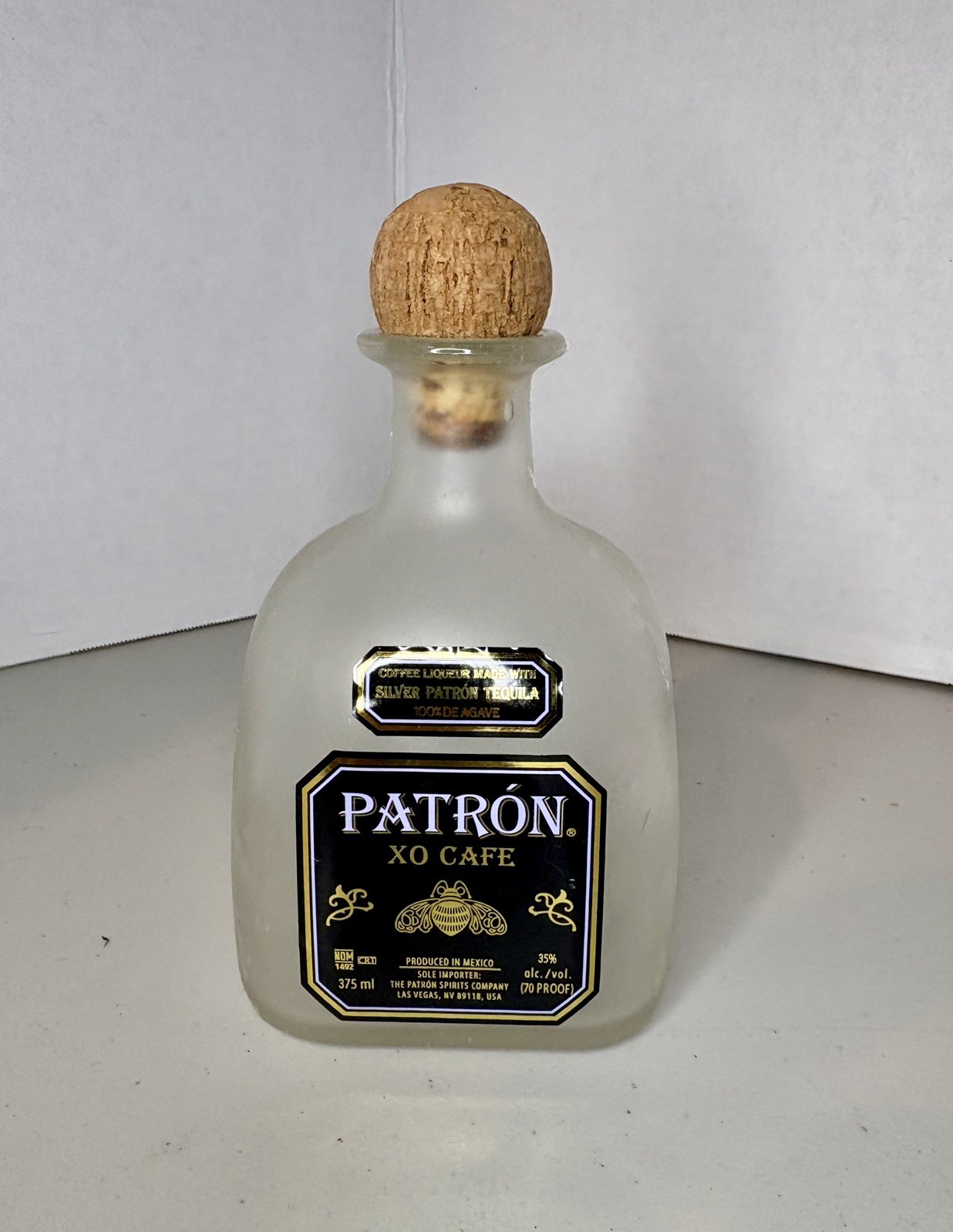 375ml PATRON XO CAFE TEQUILA EMPTY BOTTLE