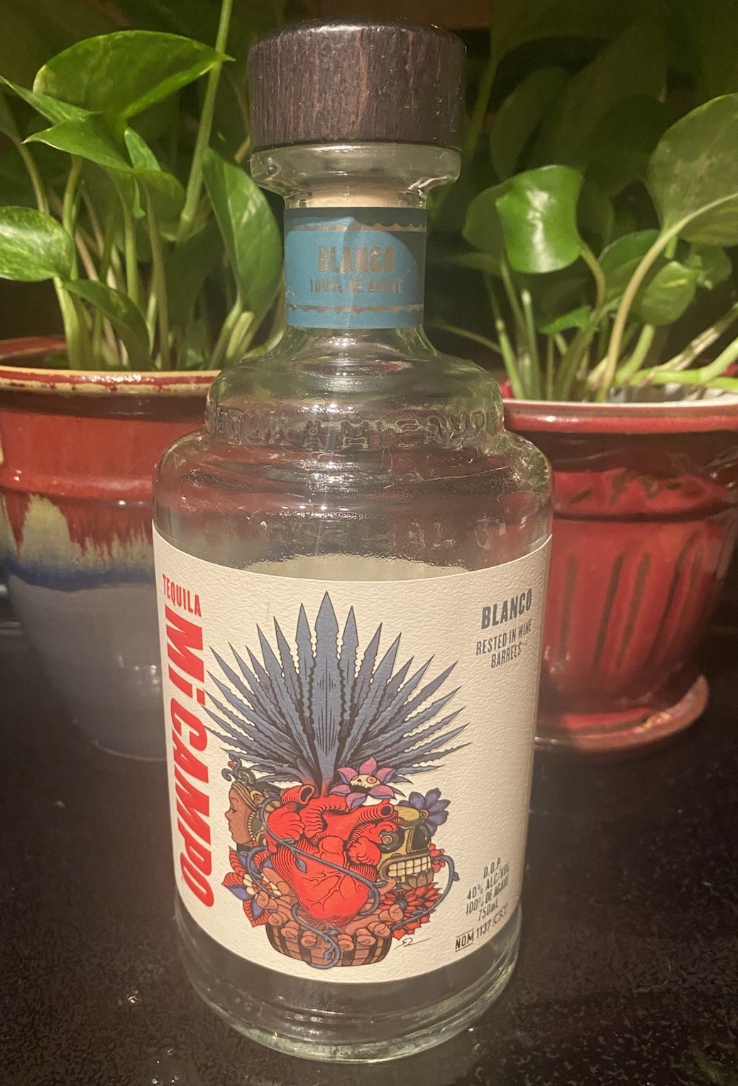 Mi Campo Tequila Blanco – Empty Bottle With Original Stopper/Cork – 750ml size