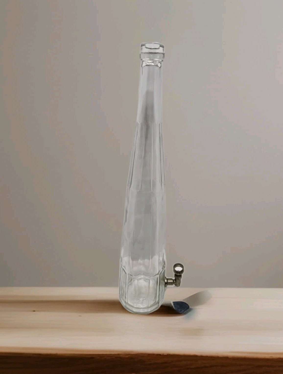 Vintage DRL Solaro Italy Glass Decanter Bottle 20” Tall with Spout Very Rare