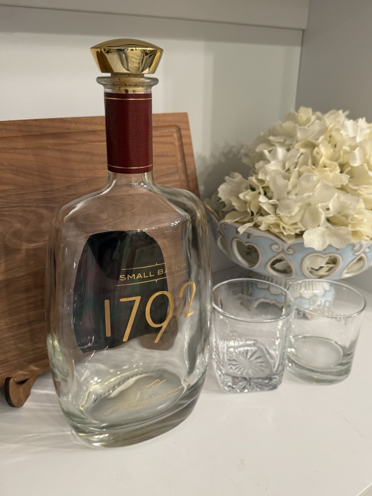 Small Batch 1792 1.75 L EMPTY Bottle With Lid Crafts Decor Lamp Centerpiece