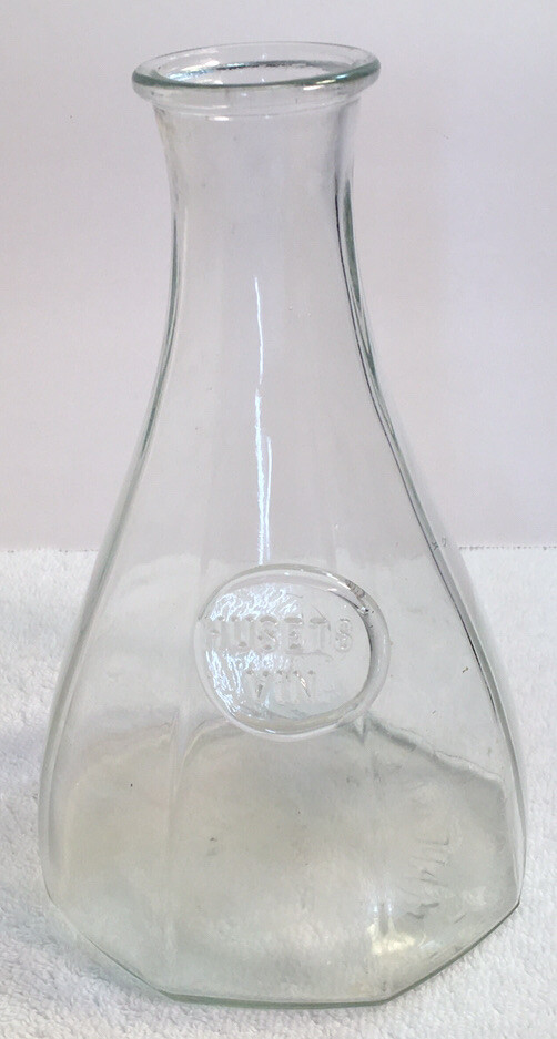Vintage Husets Vin Glass Bottle Made in Italy 9 Inch Height Great for collection