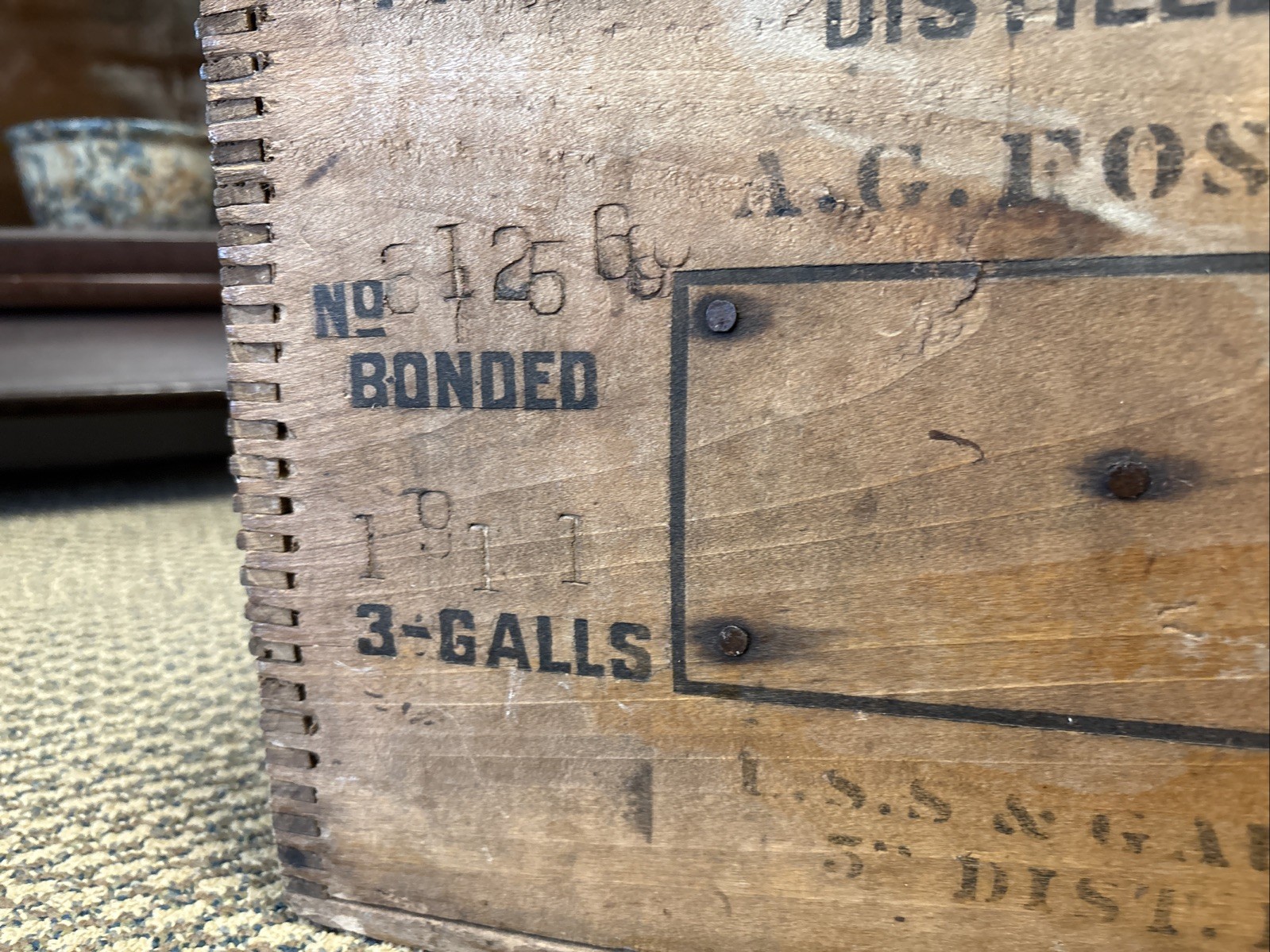 Antique Henry Sutherland Distillery Crate Kentucky Whiskey Foster Wood Box 1916